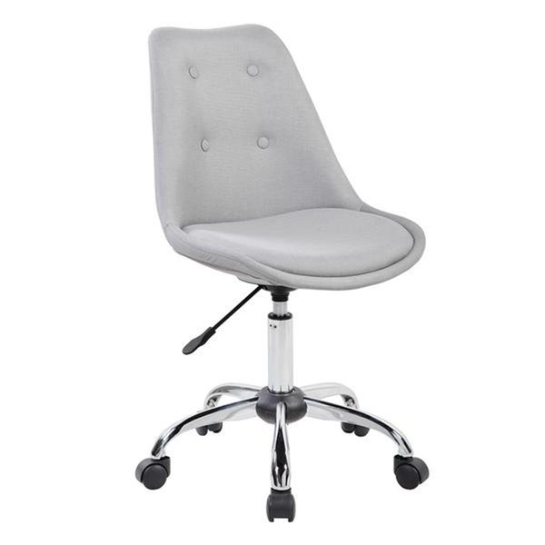 Back2Basics Armless Task Chair with Buttons, Gray - 33.5-38.75 x 20 x 21.25 in. BA2647829